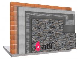 Zateplení fasády s obkladem - klinker, beton, kámen